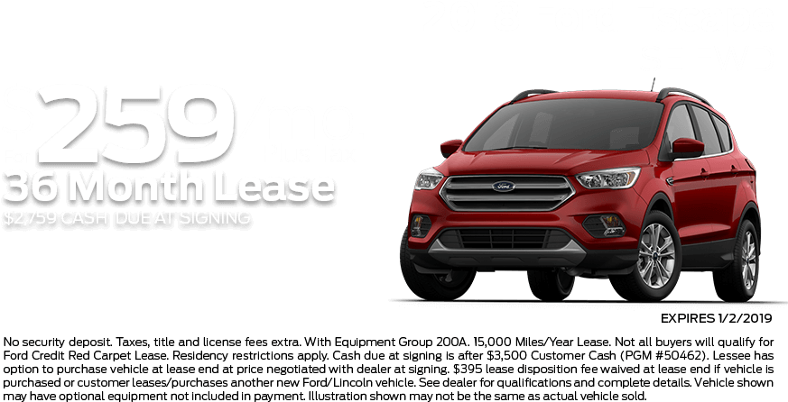 Check Out These New Car Lease Specials On The All New - 2019 Ford Escape Png Clipart (873x446), Png Download