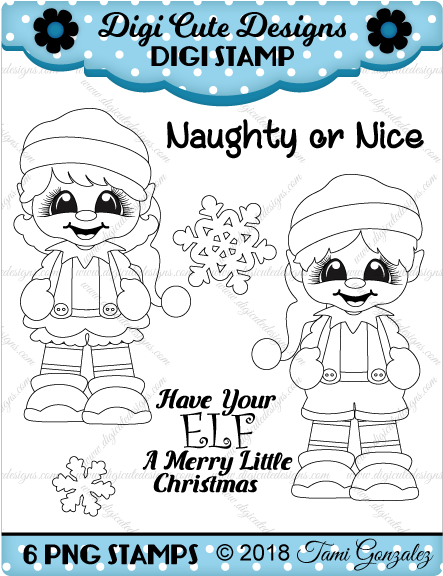 Elf Cuties Digi Stamp-christmas, Elf, Elves - Candy Corn Clipart (600x600), Png Download
