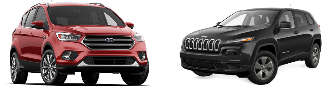 Ford Escape Vs Jeep Cherokee - Gray 2017 Ford Escape Se Clipart (1200x280), Png Download