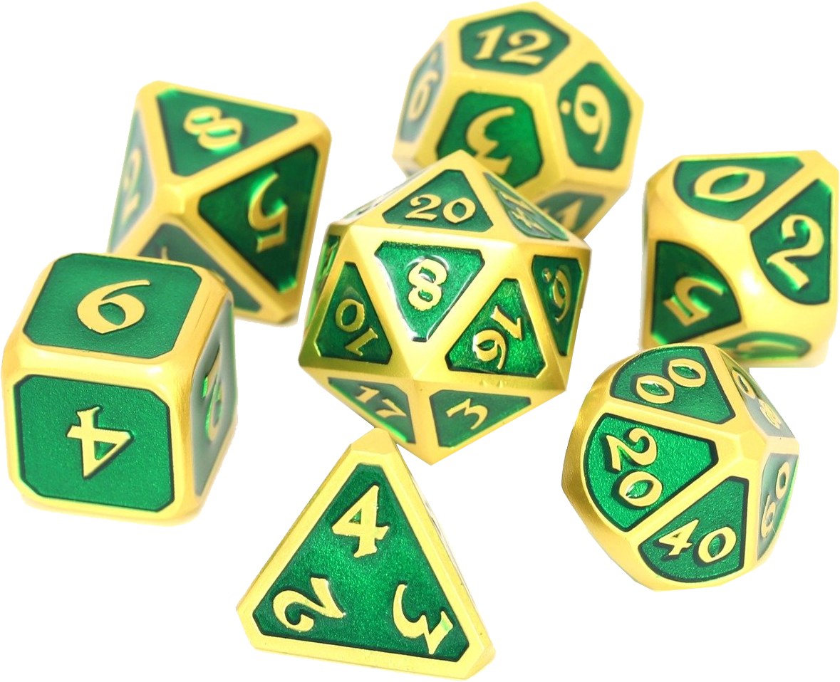 Die Hard Dice 7 Die Set Mythica Satin Gold Emerald - Diehard Mythica Aquamarine Clipart (1179x958), Png Download