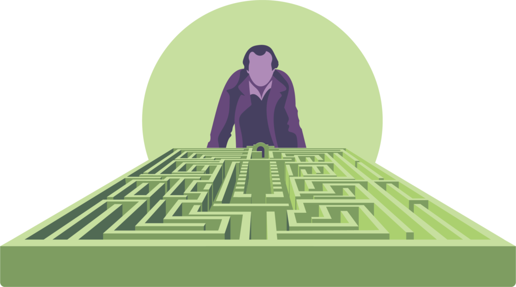 Jack Torrance And The Maze In 'the Shining' - Illustration Clipart (1024x569), Png Download