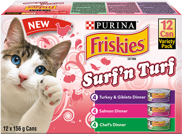 Friskies Wet Cat Tasty Surf And Turf Variety - Friskies Clipart (800x1000), Png Download