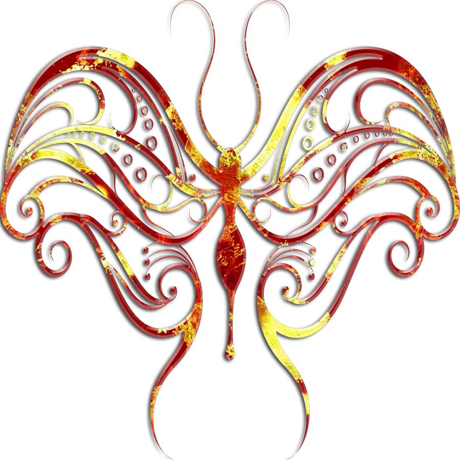 Red Butterfly - Illustration Clipart (900x899), Png Download
