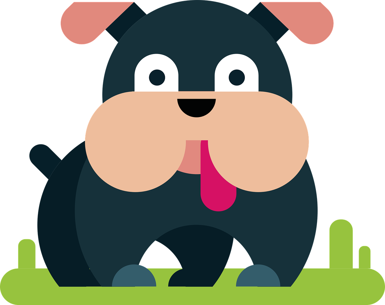 Cute Dog Geometric Animals Clipart (1280x1016), Png Download