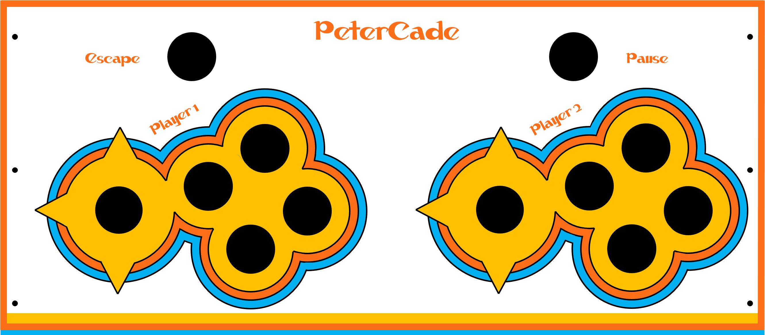 Here Is A Png Of The Control Panel And A Pdf Of The - Arcade Control Panel Clipart (2667x1164), Png Download
