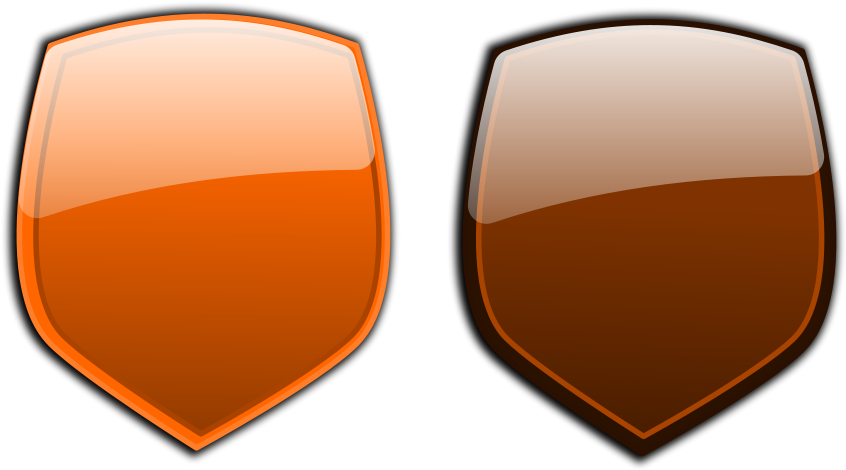 Glossy Shields 7 Png - Brown Shield Clipart (900x491), Png Download