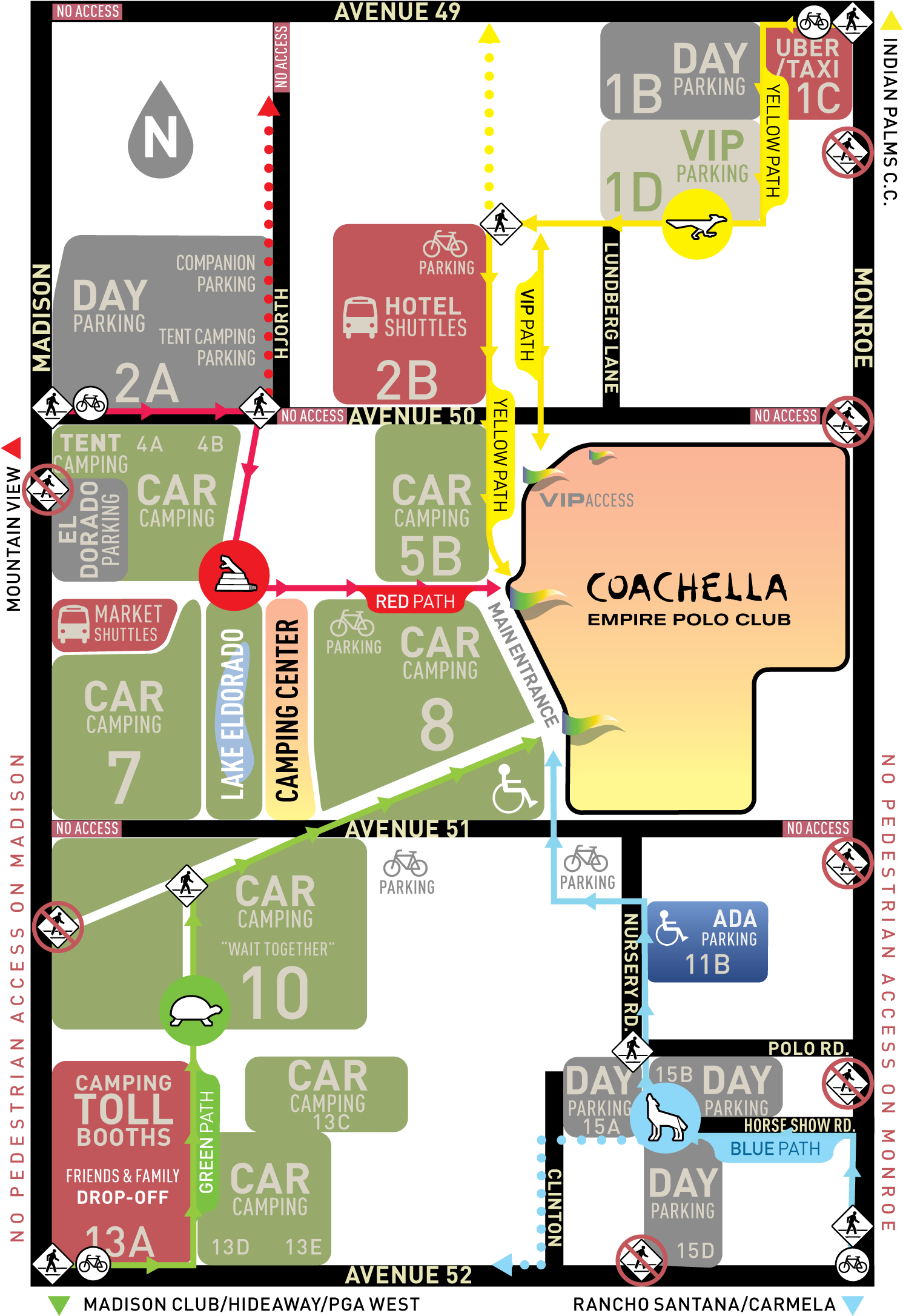 Venue Parking Camping Camping Center Directions - Coachella Stage Map 2019 Clipart (1500x2179), Png Download
