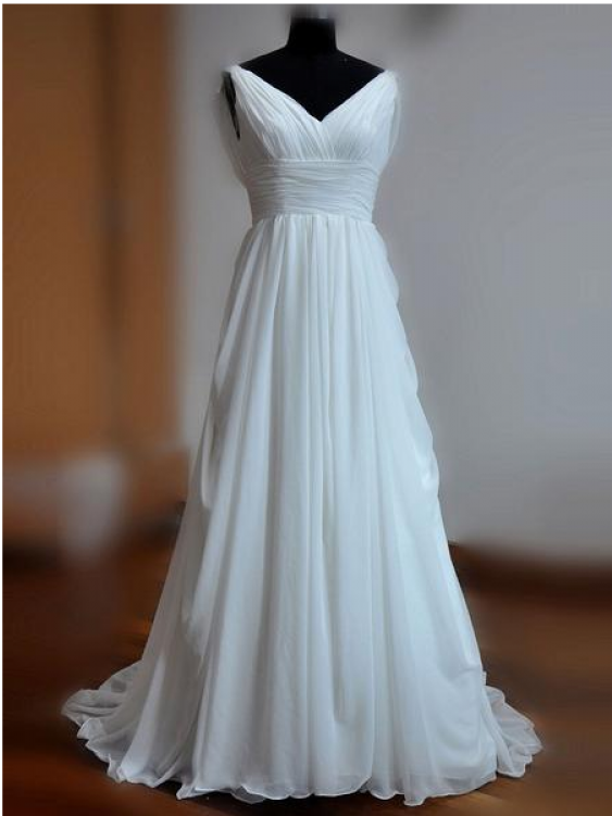 Wedding Dresses A-line, Wedding Dresses Chiffon, 2019 - Wedding Dress Clipart (750x750), Png Download