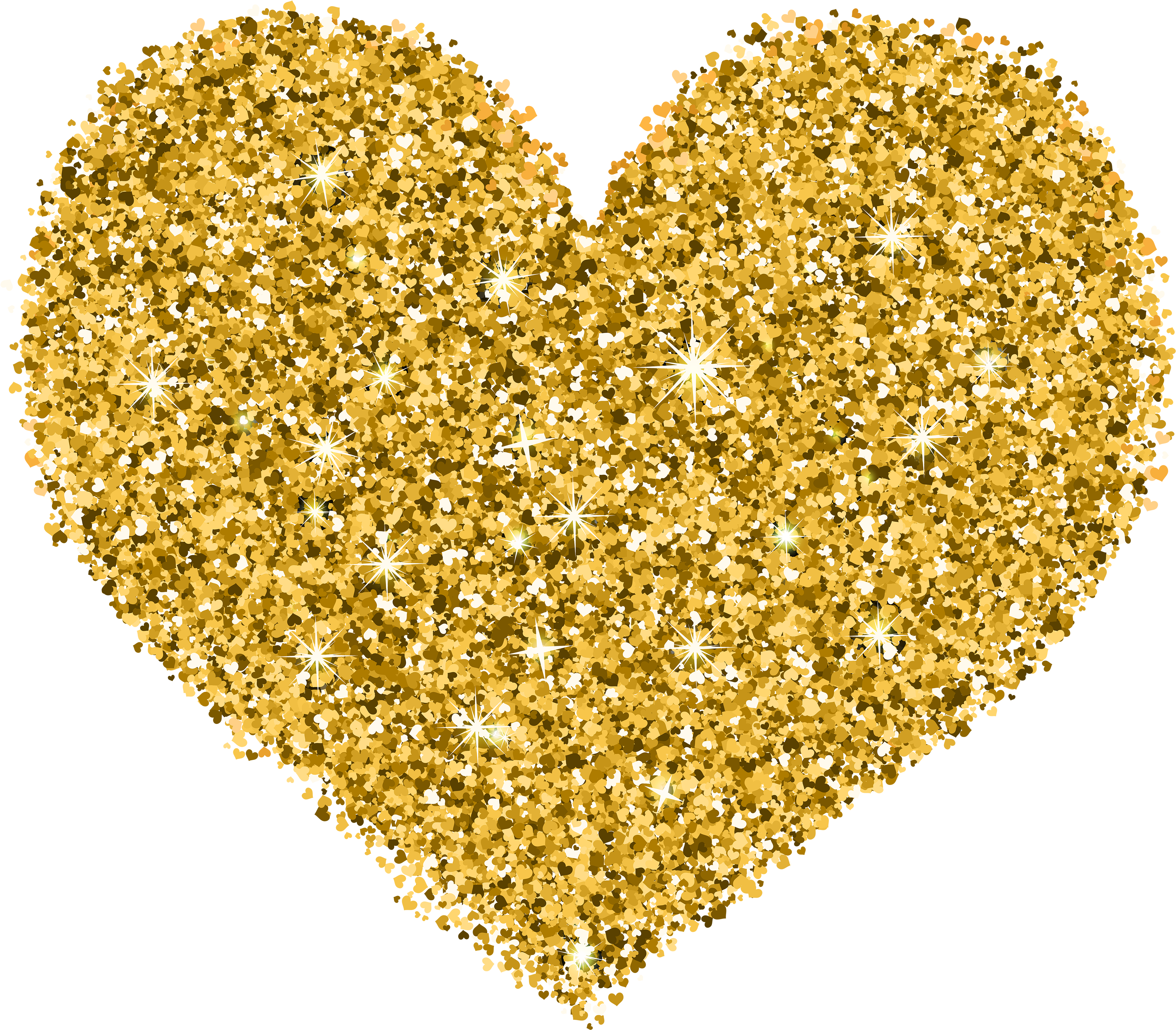 View Full Size - Transparent Golden Hearts Clipart (4000x3513), Png Download