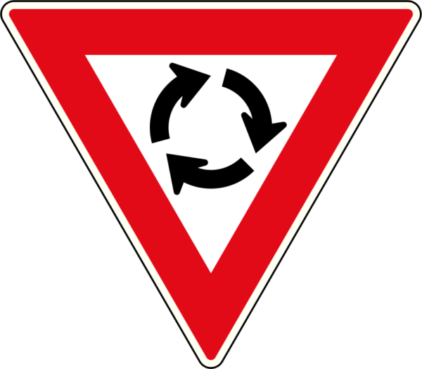 Yield At Circle - Traffic Signs South Africa Clipart (600x525), Png Download