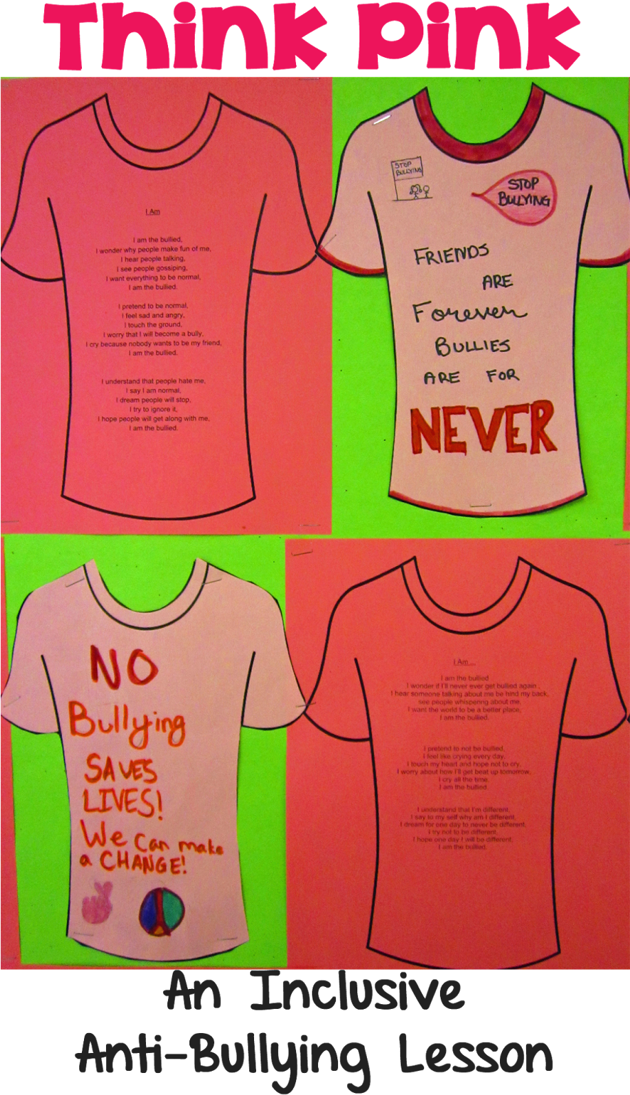 An Anti-bullying Resource - Pink Shirt Day Bulletin Board Idea Clipart (914x1600), Png Download