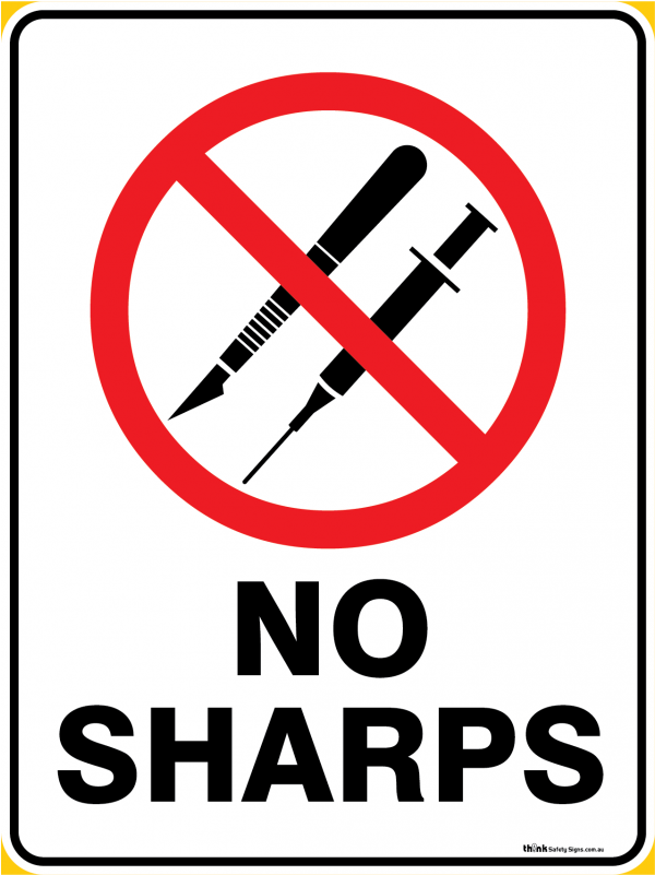 Prohibition No Sharps - No Sharps Sign Clipart (800x800), Png Download