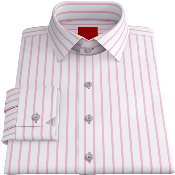 Pink Striped Twill S$200 - White Shirt Singapore Clipart (623x623), Png Download