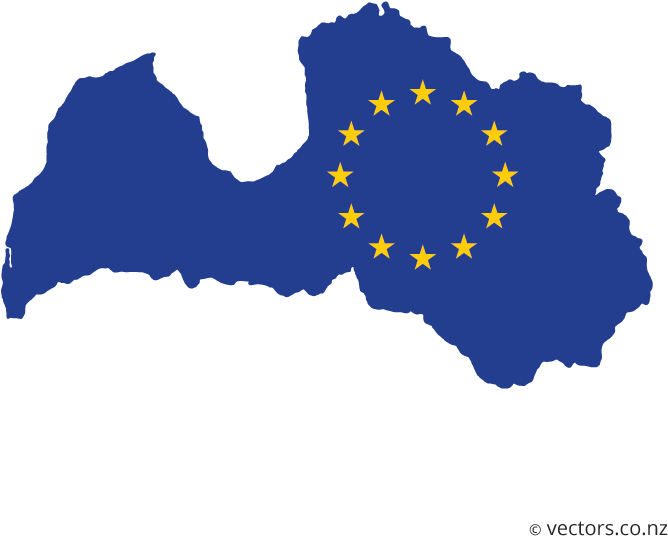 Eu Flag Vector Map Of Latvia - Latvia Map Icon Clipart (700x700), Png Download