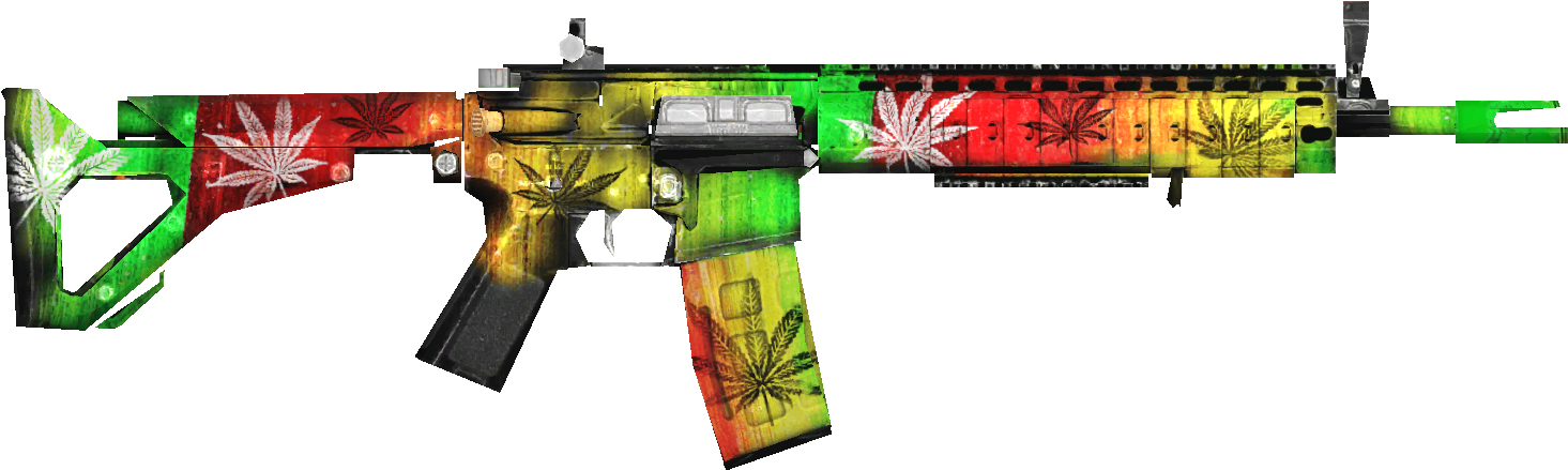 Ar15 Rasta Weapon - Firearm Clipart (1701x611), Png Download