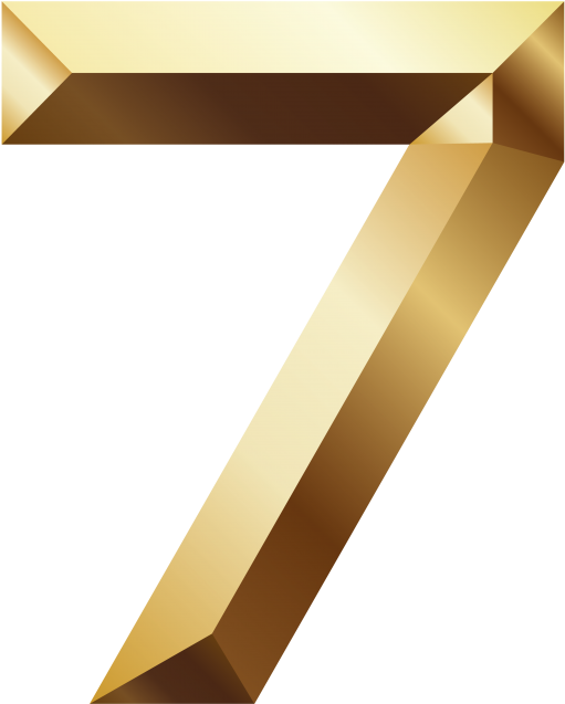 7 Golden Numbers - Bronze Clipart (866x650), Png Download