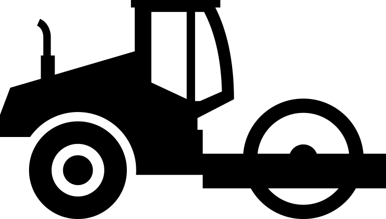 Asphalt Clipart Sealcoating - Road Roller Icon - Png Download (770x438), Png Download