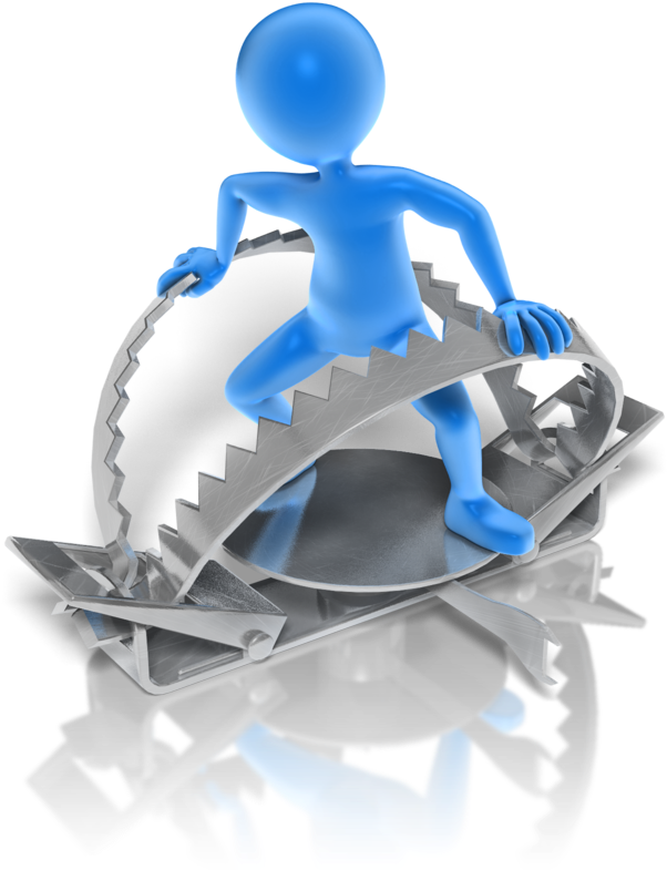 Stick Figure In Steel Trap 800 Clr - Clip Art Trap - Png Download (650x800), Png Download