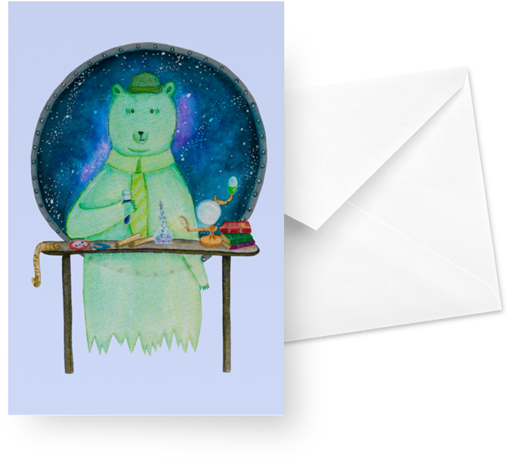 Cartão Space Ghost-bear De Giulia Massagliana - Child Art Clipart (741x668), Png Download