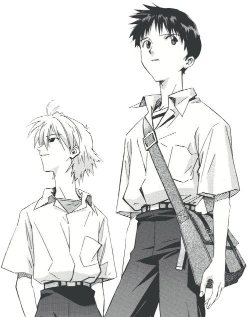 Kaworu And Shinji Transparent Clipart (500x646), Png Download