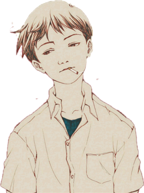 Shinji Ikari , Png Download - Shinji Ikari Smoking Clipart (480x643), Png Download