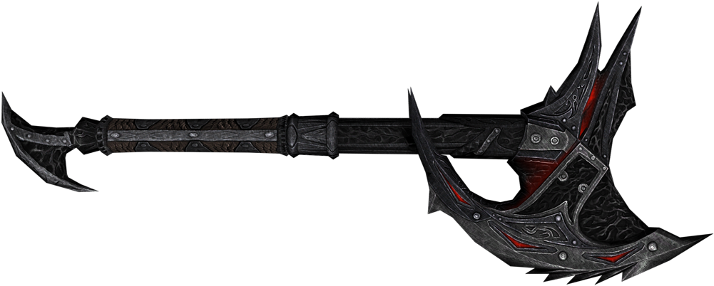 Daedric War Axe, One Of The Best War Axes In Skyrim - Cool Looking Axes Clipart (1000x1000), Png Download