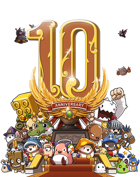 Maplestory Logo Maplestory 10 Anniversary Logo - Maplestory 10th Anniversary Cake Clipart (553x691), Png Download