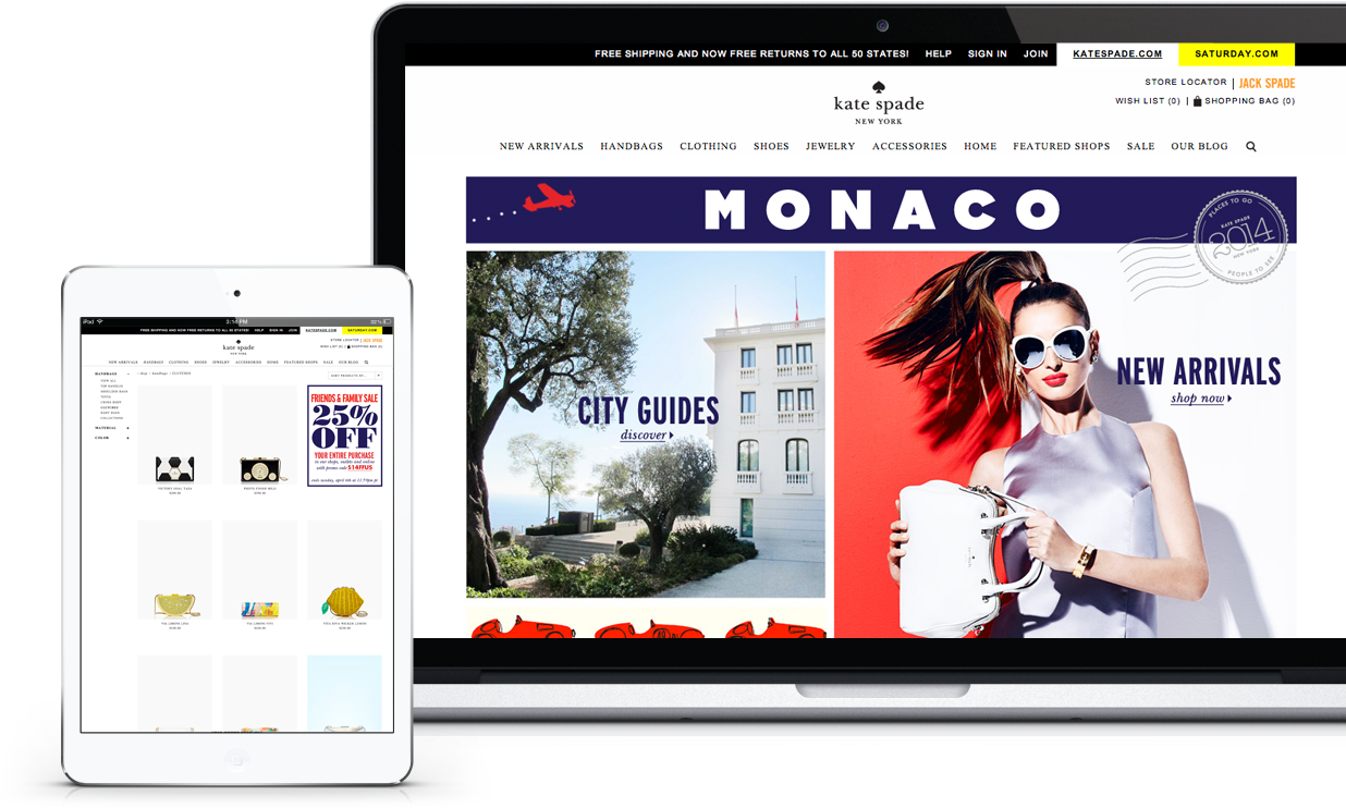 In Addition To Its Expansive Online Store, Kate Spade - Tablet Computer Clipart (1400x751), Png Download