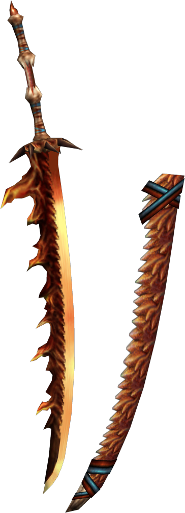 Fire Sword Png - Red Dragon Sword Monster Hunter Clipart (364x1005), Png Download