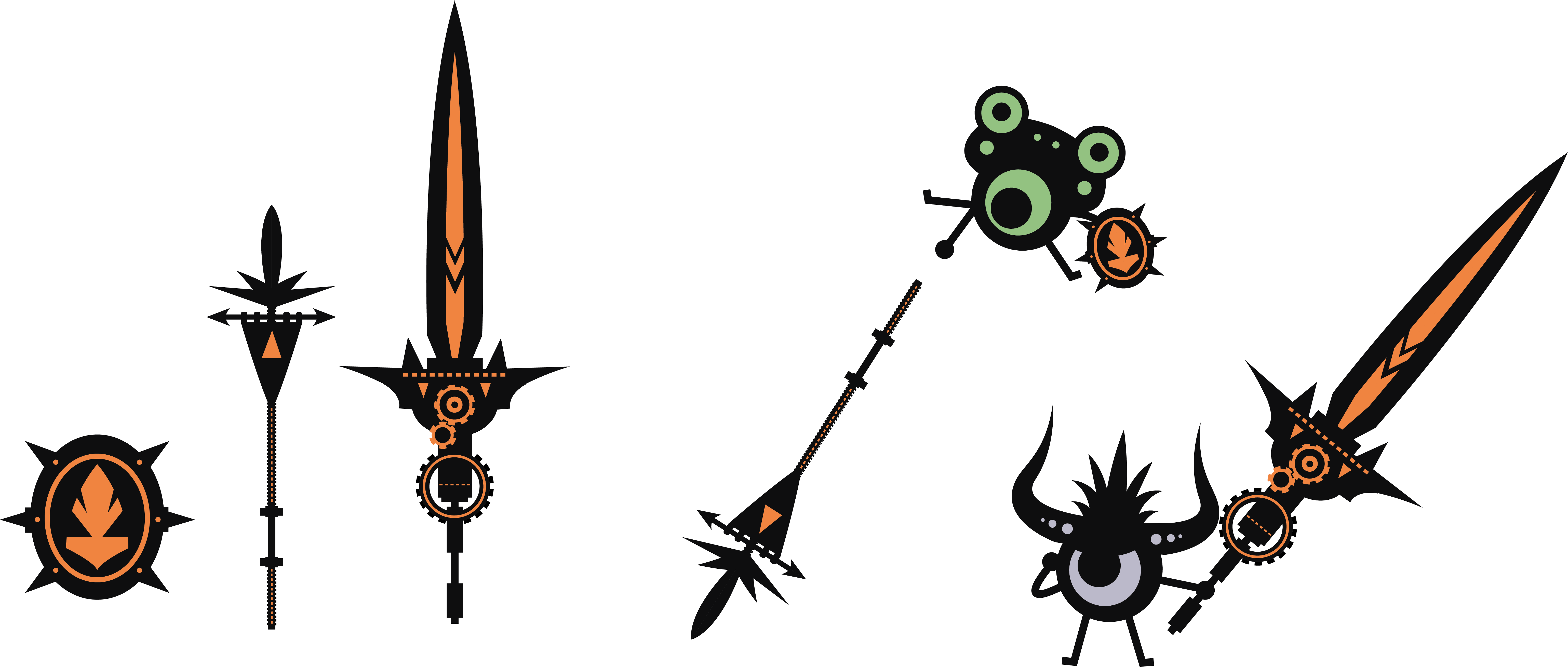 Kanogias Shield Greatsword - Greatsword Spear Clipart (6155x2619), Png Download