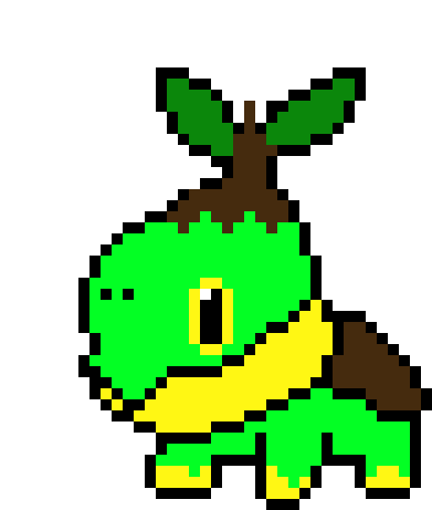 Turtwig - Pixel Art Minecraft Pokemon Clipart (630x560), Png Download