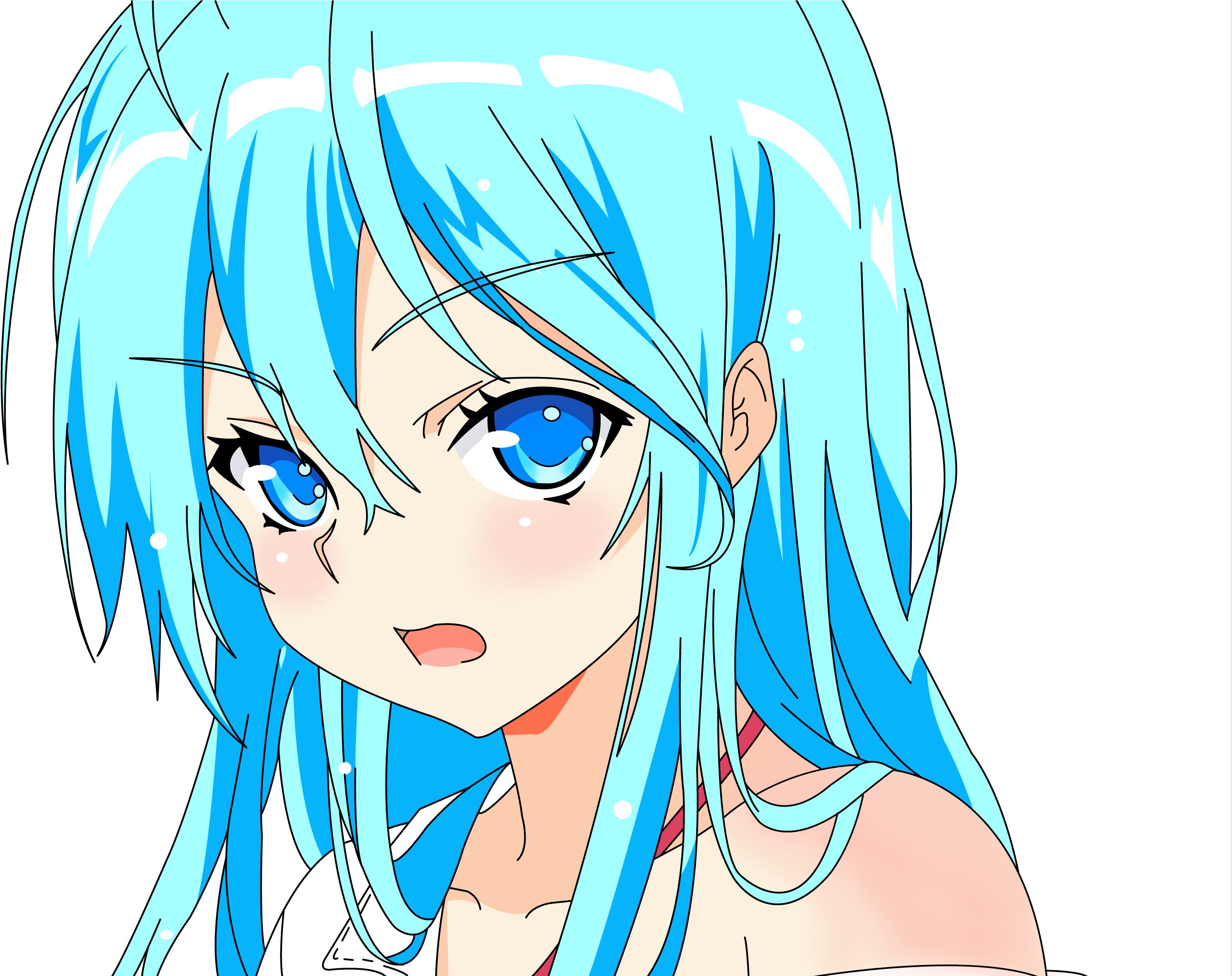 Anime Touwa Erio Anime Anime Girls Blue Eyes Face Turquise - アニメ 電波 女 と 青春 男 Clipart (3485x2383), Png Download