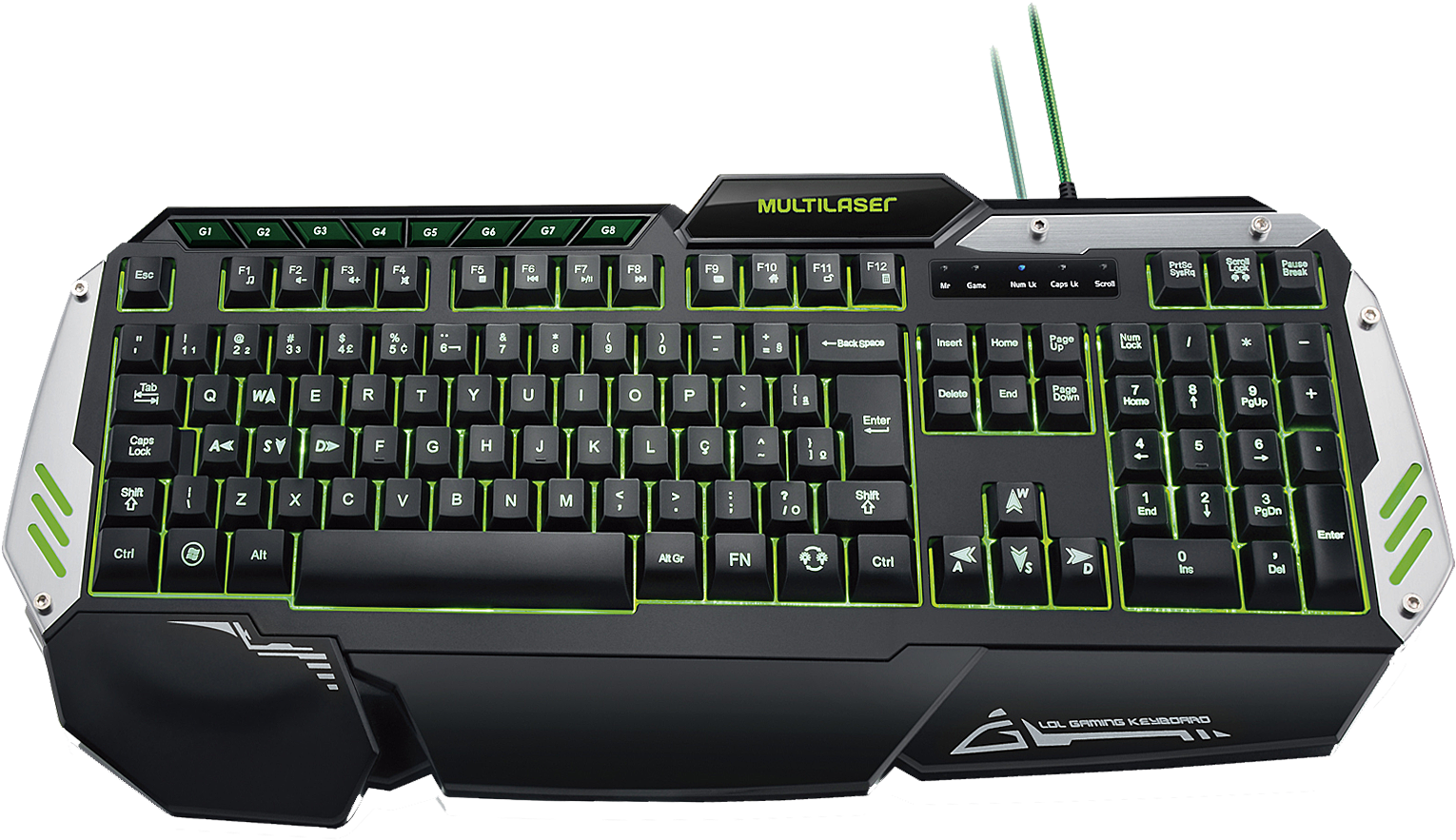 Teclado Usb Tc189 - Teclado Multilaser Metal War Clipart (1772x1145), Png Download