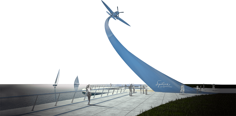 Spitfire Monument - Monoplane Clipart (1000x491), Png Download