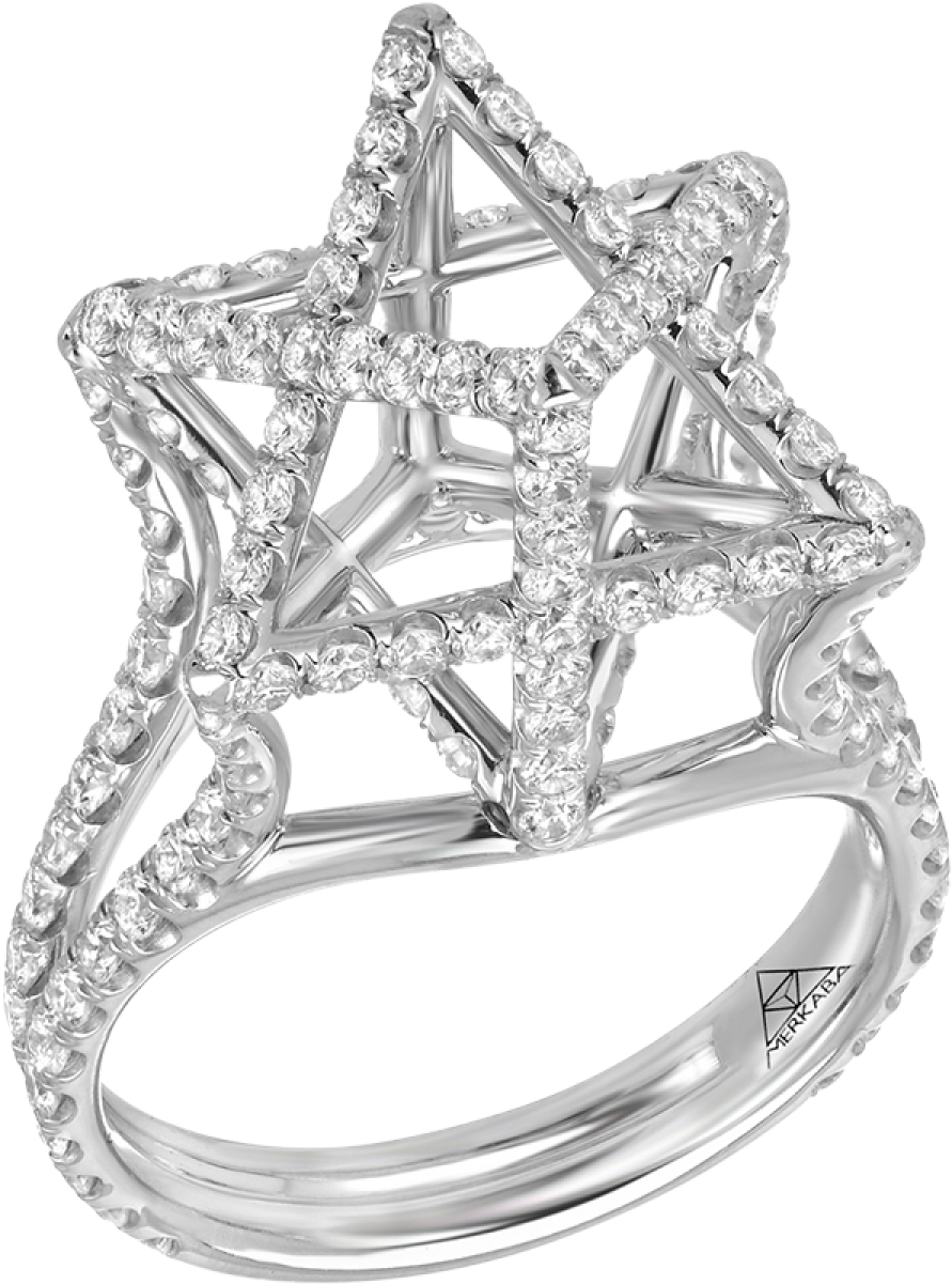 Merkaba Light Large Platinum Ring With Diamonds , Png Clipart (891x1201), Png Download