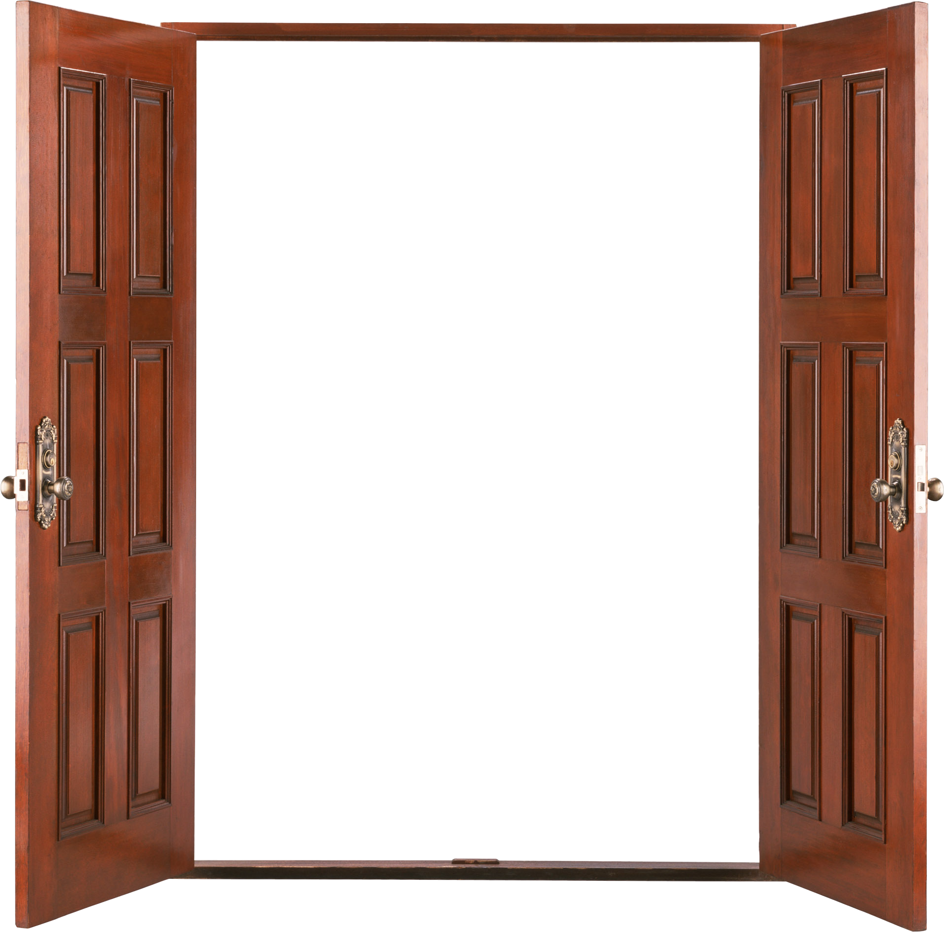 Open Wooden Door - Wooden Open Double Door Clipart (1920x1897), Png Download
