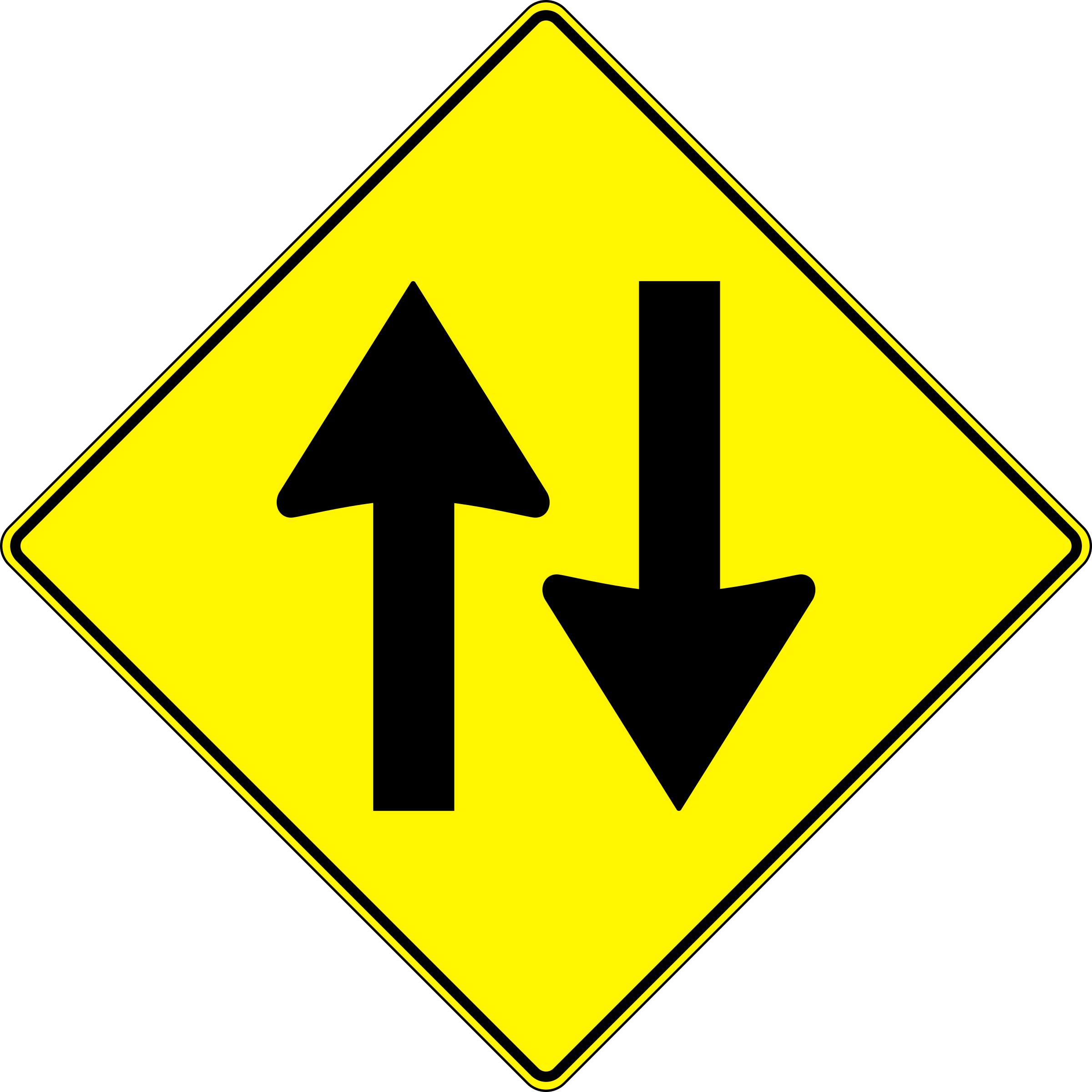 This Free Icons Png Design Of Yellow Road Sign Clipart (2400x2400), Png Download