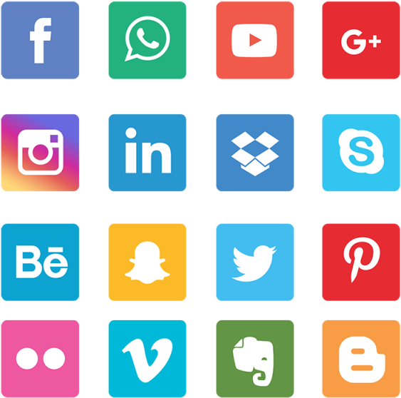 Social Media Icons Grey Png Clipart (640x640), Png Download