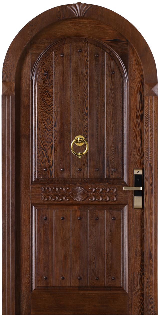 Wooden Door W4024 - Wood Arch Doors Png Clipart (726x1272), Png Download