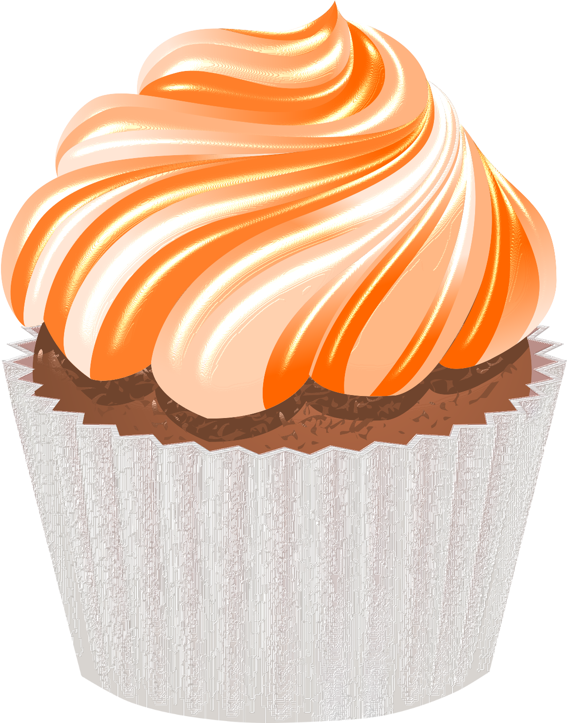 Clipart Cupcake Orange - Orange Frosting Cupcake Clipart - Png Download (1249x1500), Png Download