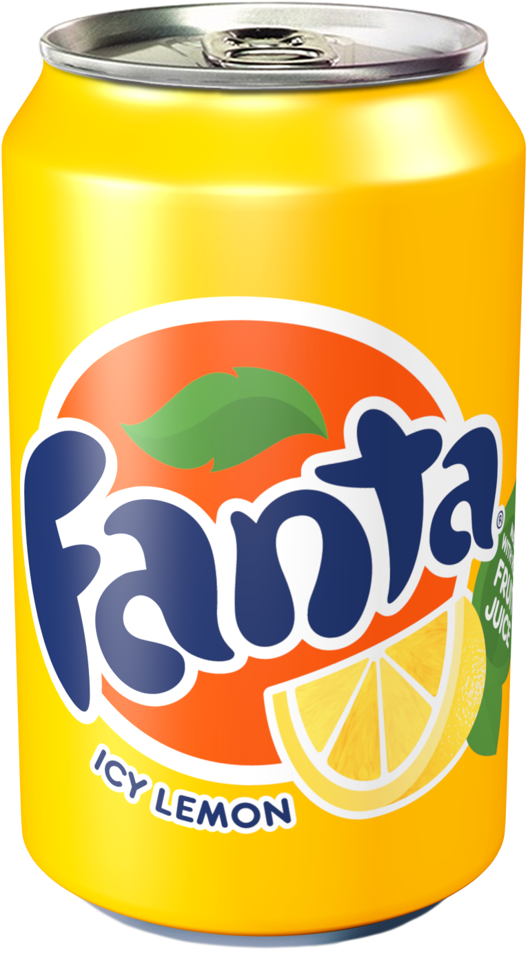 Vueqc Fanta Icy Lemon 330ml Can - Fanta Lemon Can Png Clipart (2133x2133), Png Download