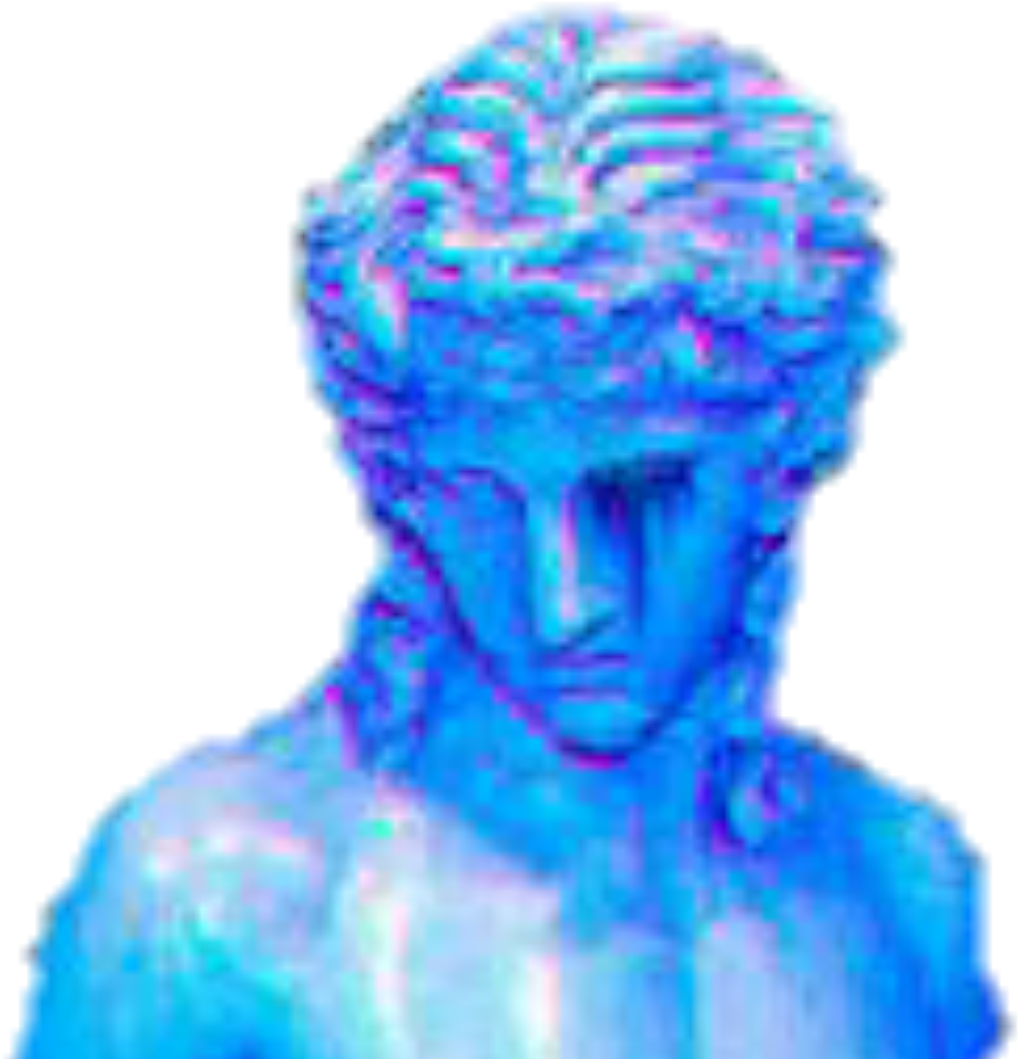 Art Vaporwave Lofi Sculpture Angel Blue Aesthetic Png Clipart (1018x1059), Png Download