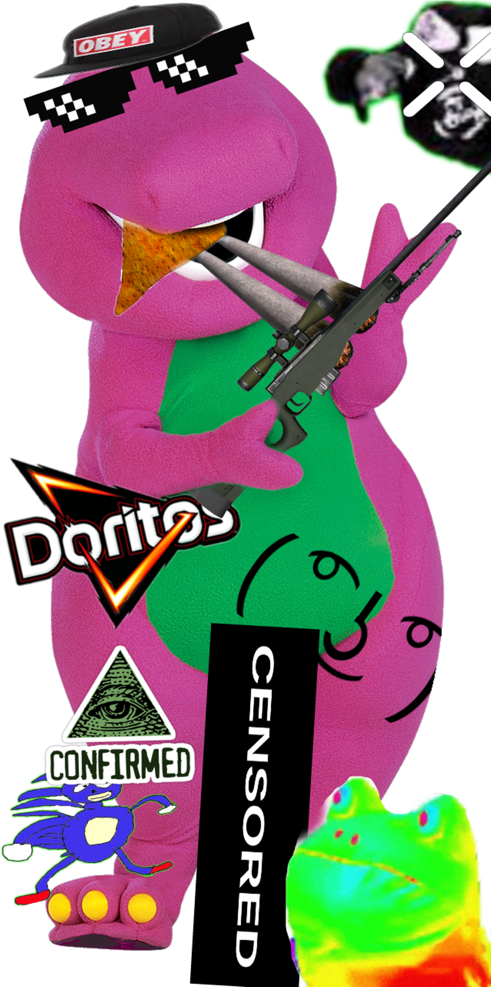 Report Abuse - Mlg Barney Clipart (1024x2020), Png Download