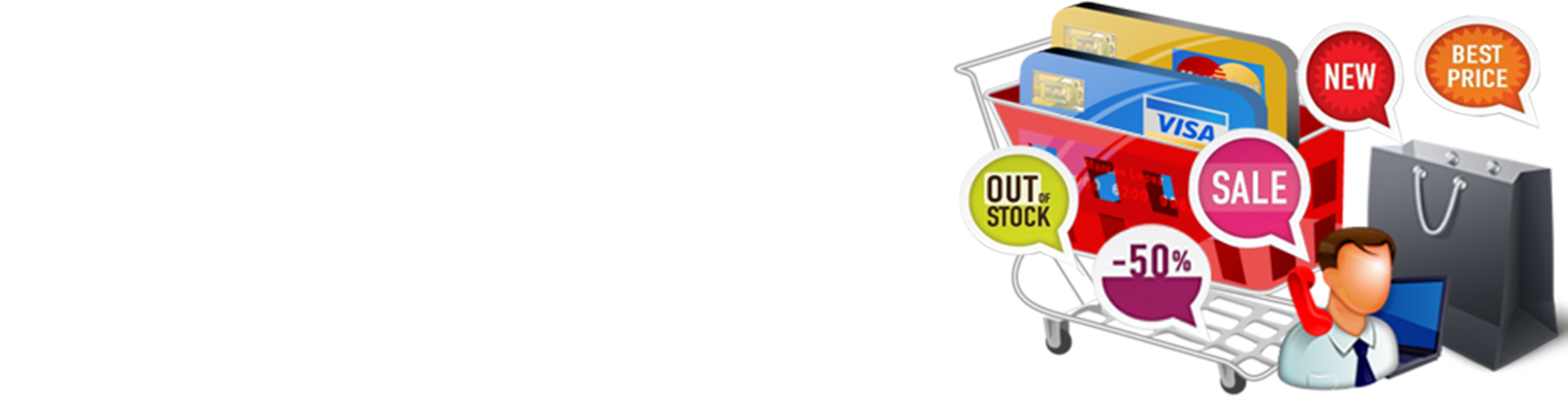 E-commerce Shopping Cart Clipart (1768x447), Png Download