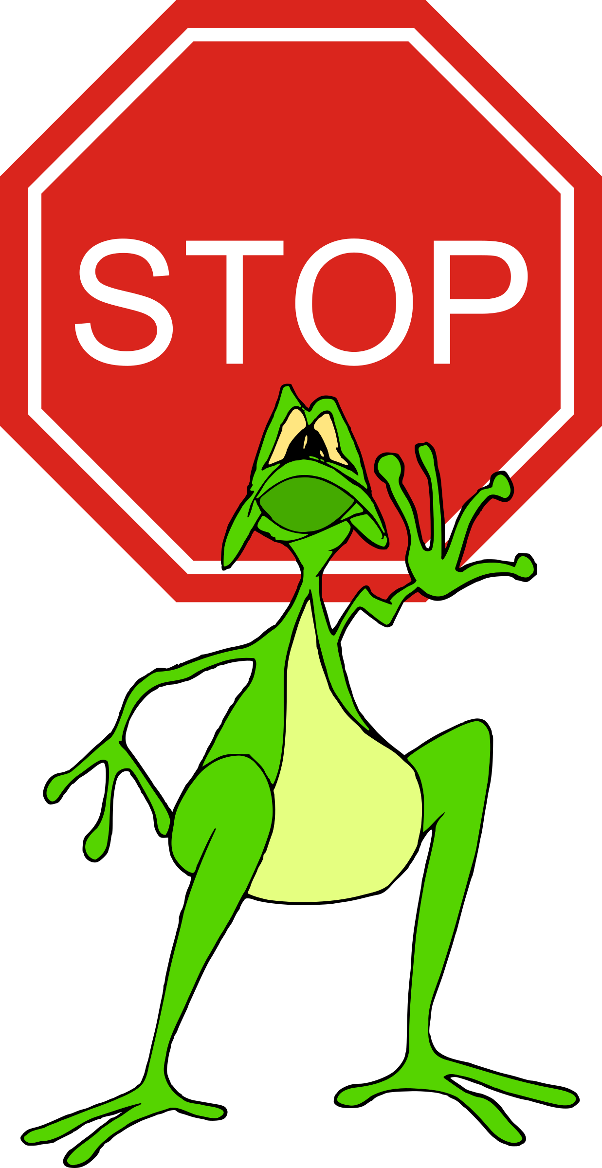 This Free Icons Png Design Of Stop Sign And Frog Clipart (1237x2400), Png Download