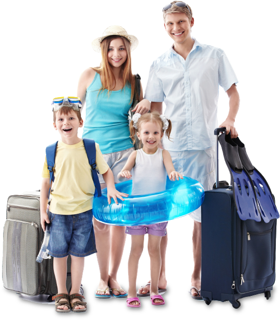 Vacation Png Image - Family At Airport Png Clipart (566x640), Png Download