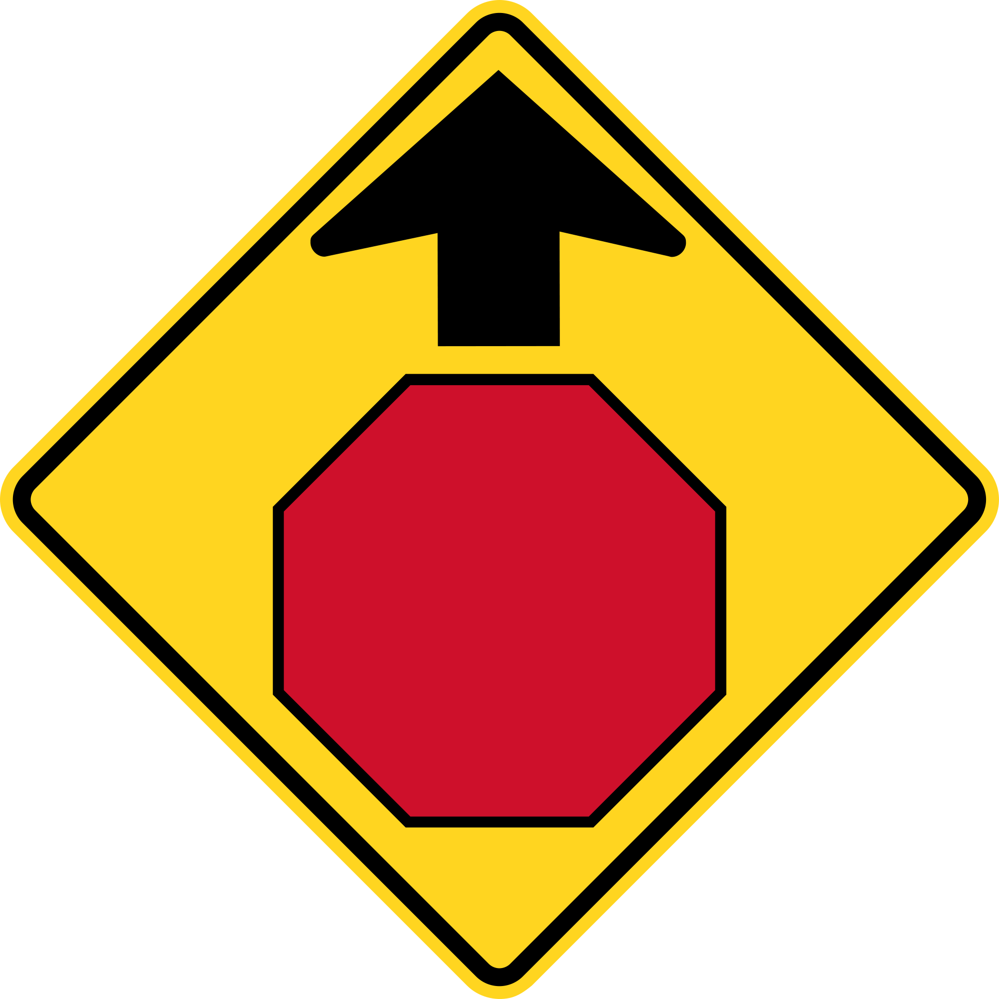 Open - Stop Sign Ahead Sign Clipart (2000x2000), Png Download