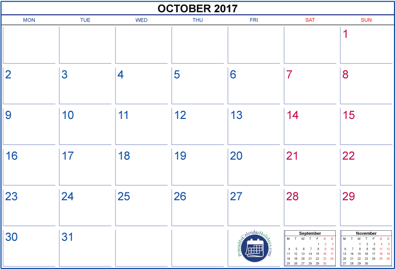 October 2017 Calendar Png Pictures - 8.5 X 14 Printable Calendar 2018 Clipart (842x595), Png Download