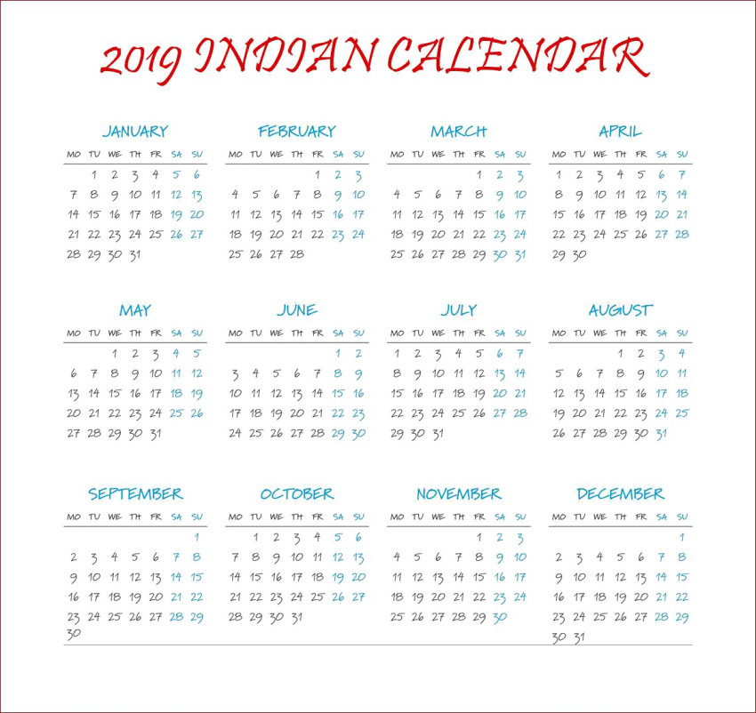 Free Png Download Calendar 2019 Free Png Images Background - Printable 2019 Year Calendars Clipart (850x802), Png Download