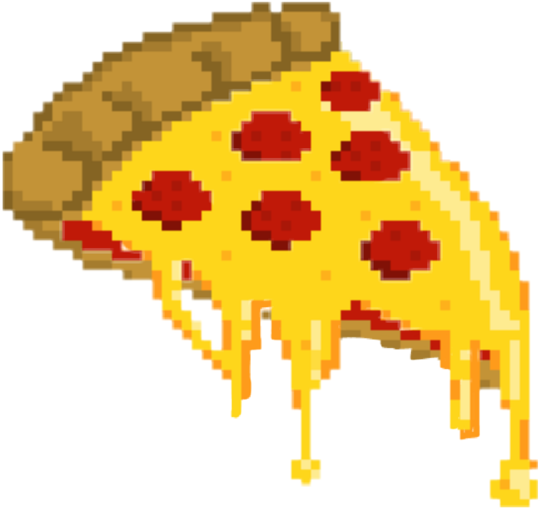 Pizza Pizza🍕 Love Pixels Tumblr Aesthetic Cheese Peper - Pizza Pixel Art Png Clipart (1087x1024), Png Download